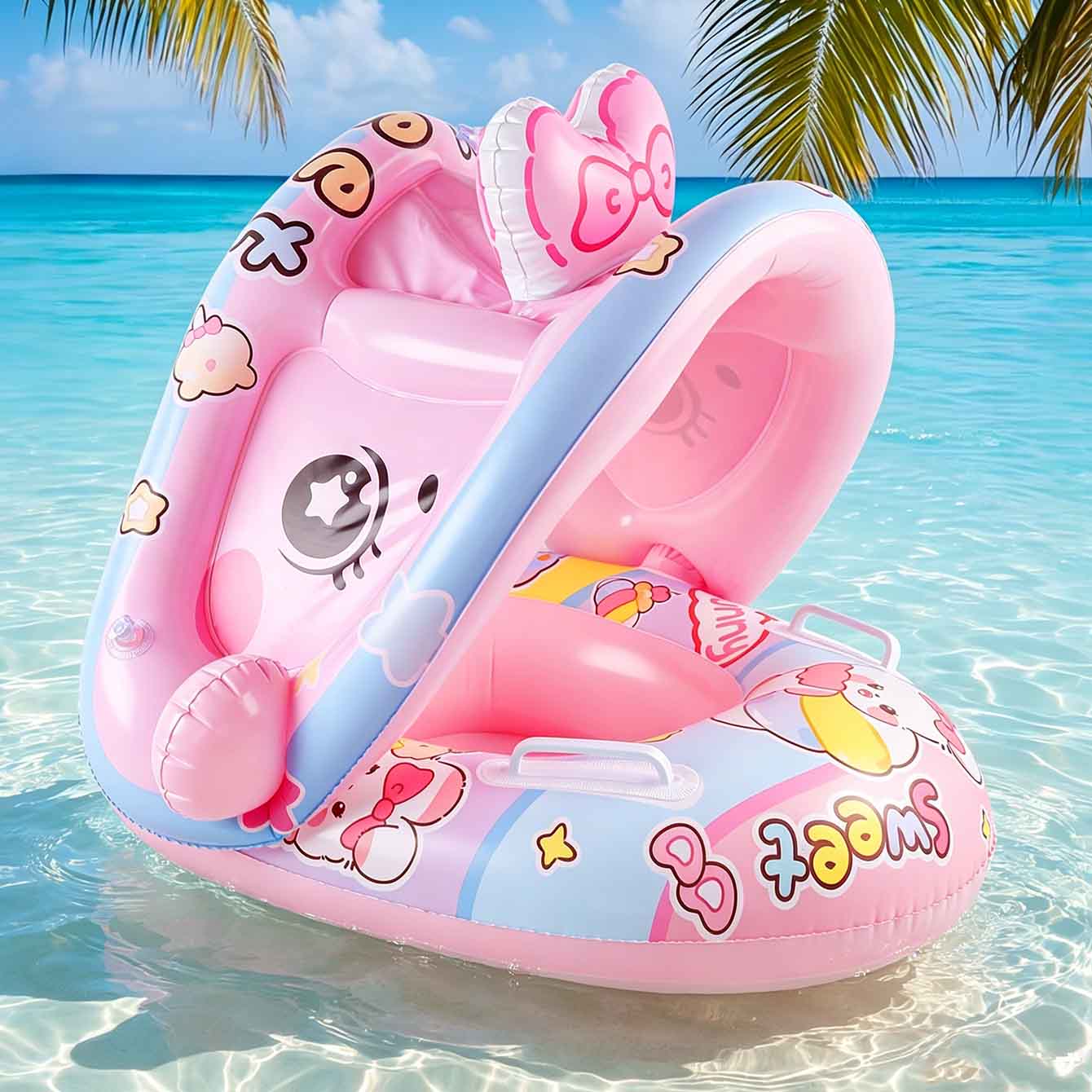 Pool Float Ring Inflatable - 1 szt. Nadmuchiwane siedzisko do pływania