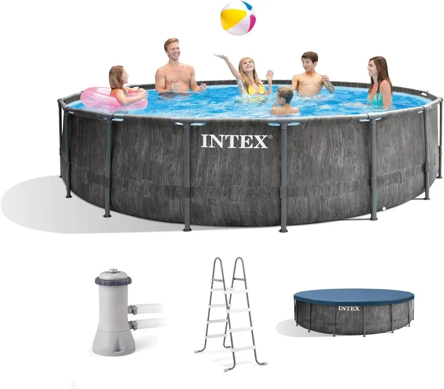 Pool Ladder Above Ground - Zestaw basenu naziemnego Intex Greywood Prism