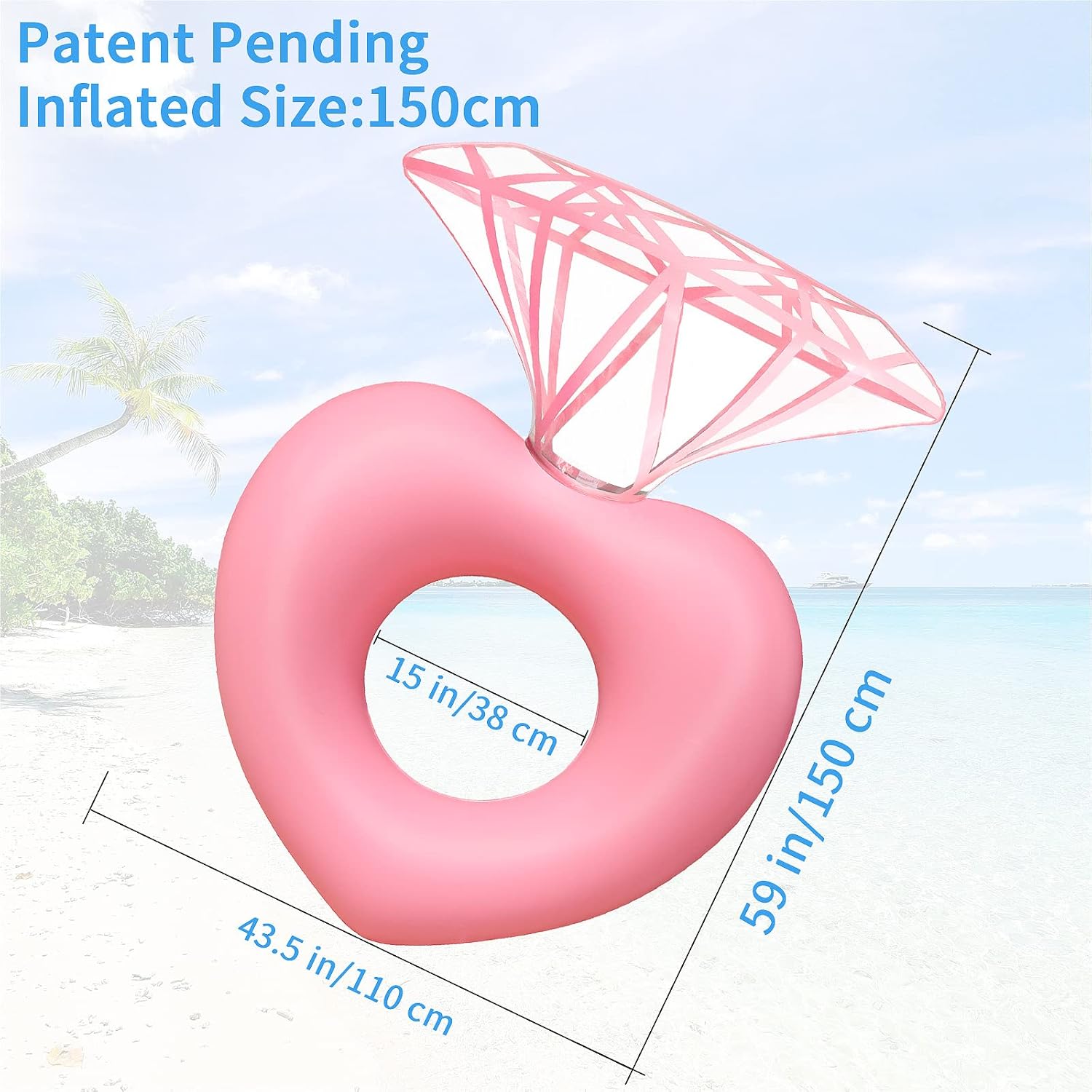 Diamentowy materac do pływania – Pool Float Ring Inflatable recenzja i cena