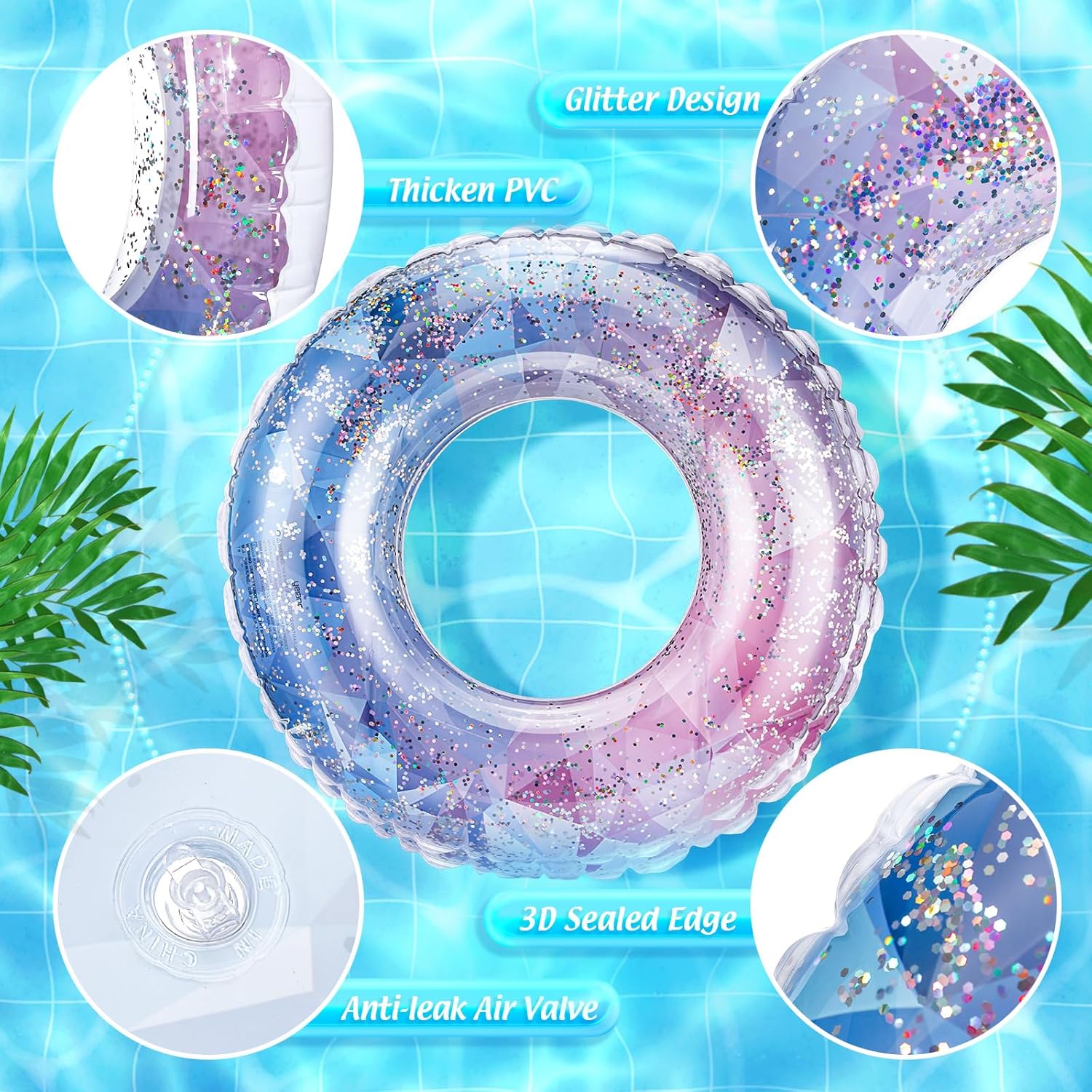 8 szt. dmuchanych materacy do  – Pool Float Ring Inflatable recenzja i cena