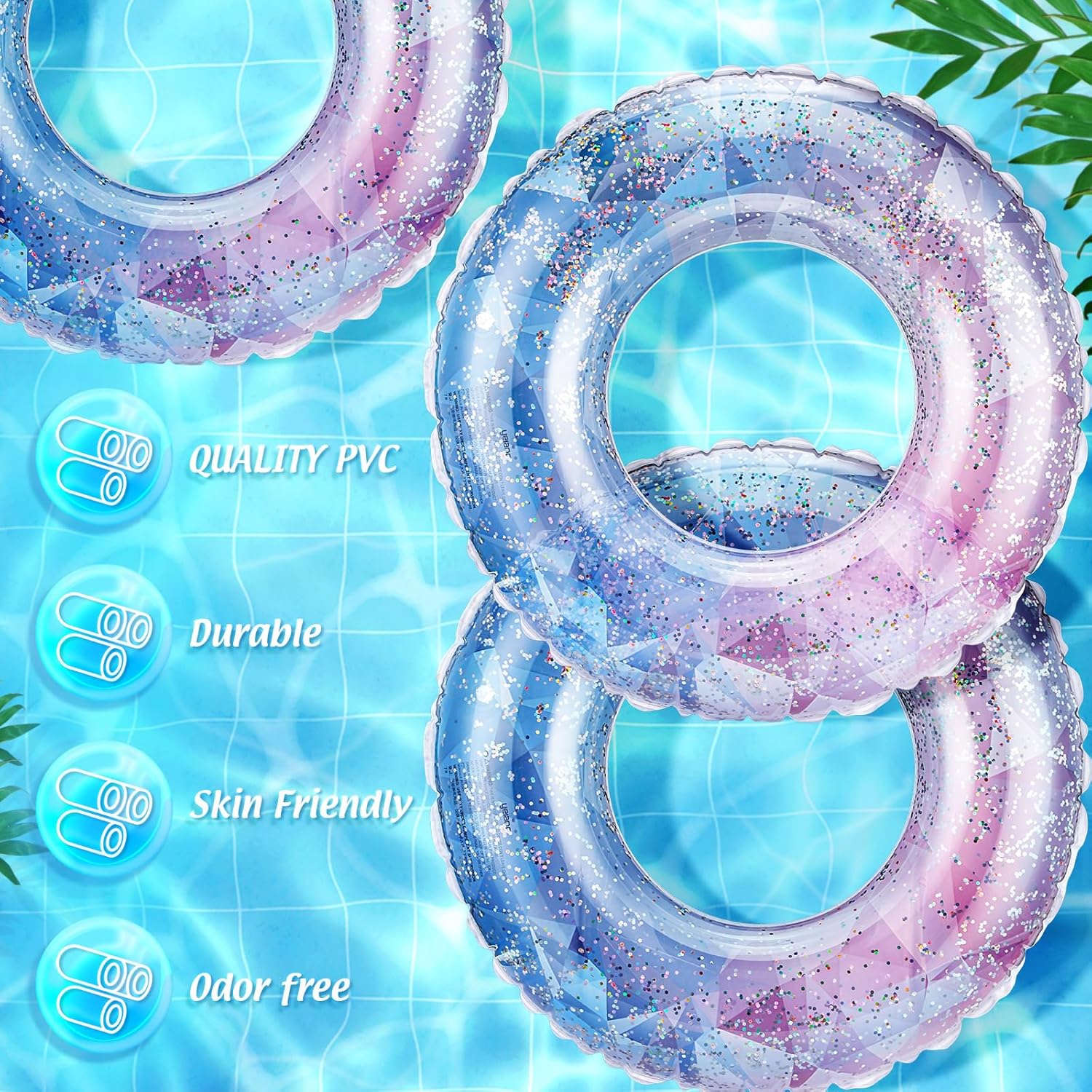8 szt. dmuchanych materacy do  – Pool Float Ring Inflatable recenzja i cena